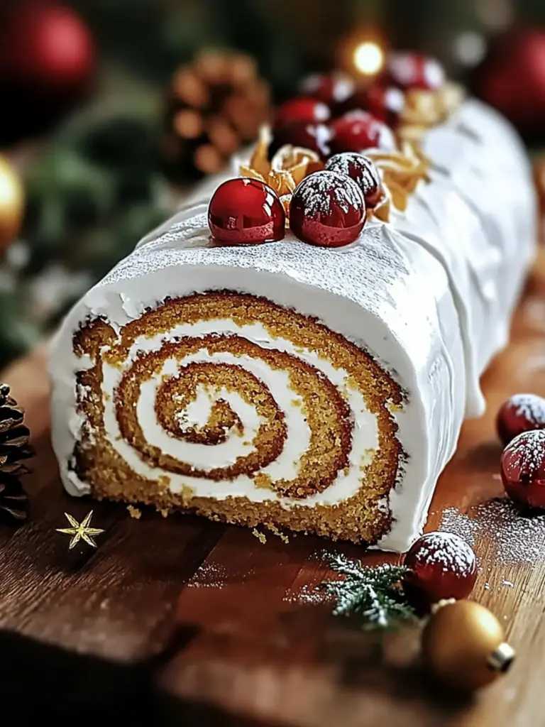 Ginger Bread Yule Log Cake