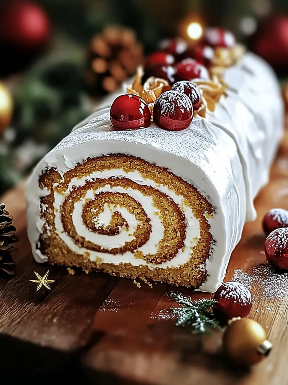 Festive Ginger Bread Yule Log Cake for Cozy Holiday Gatherings 5 Ginger Bread Yule Log Cake