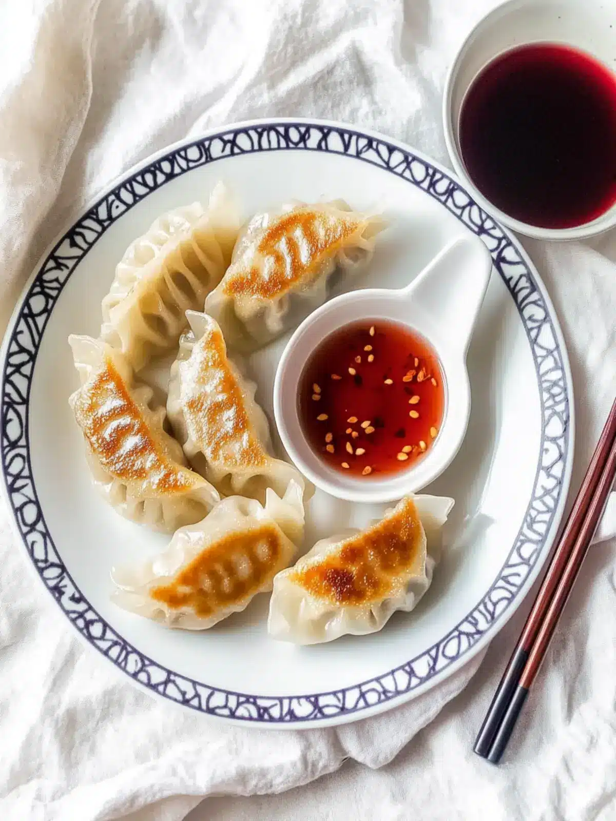 Savory Pork Potstickers with Crispy Garlic Perfection 4 Pork Potstickers