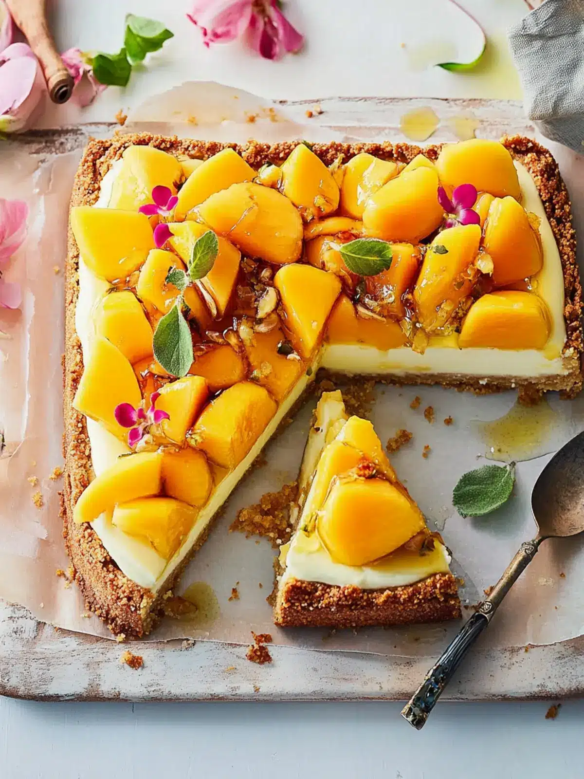 Ginger, Mango and Honey Cheesecake: A No-Bake Delight 2 Ginger, Mango and Honey Cheesecake