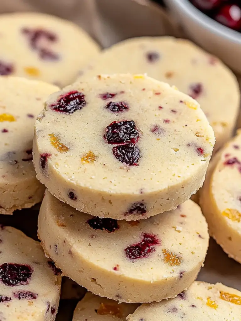 Cranberry Orange Shortbread Cookies