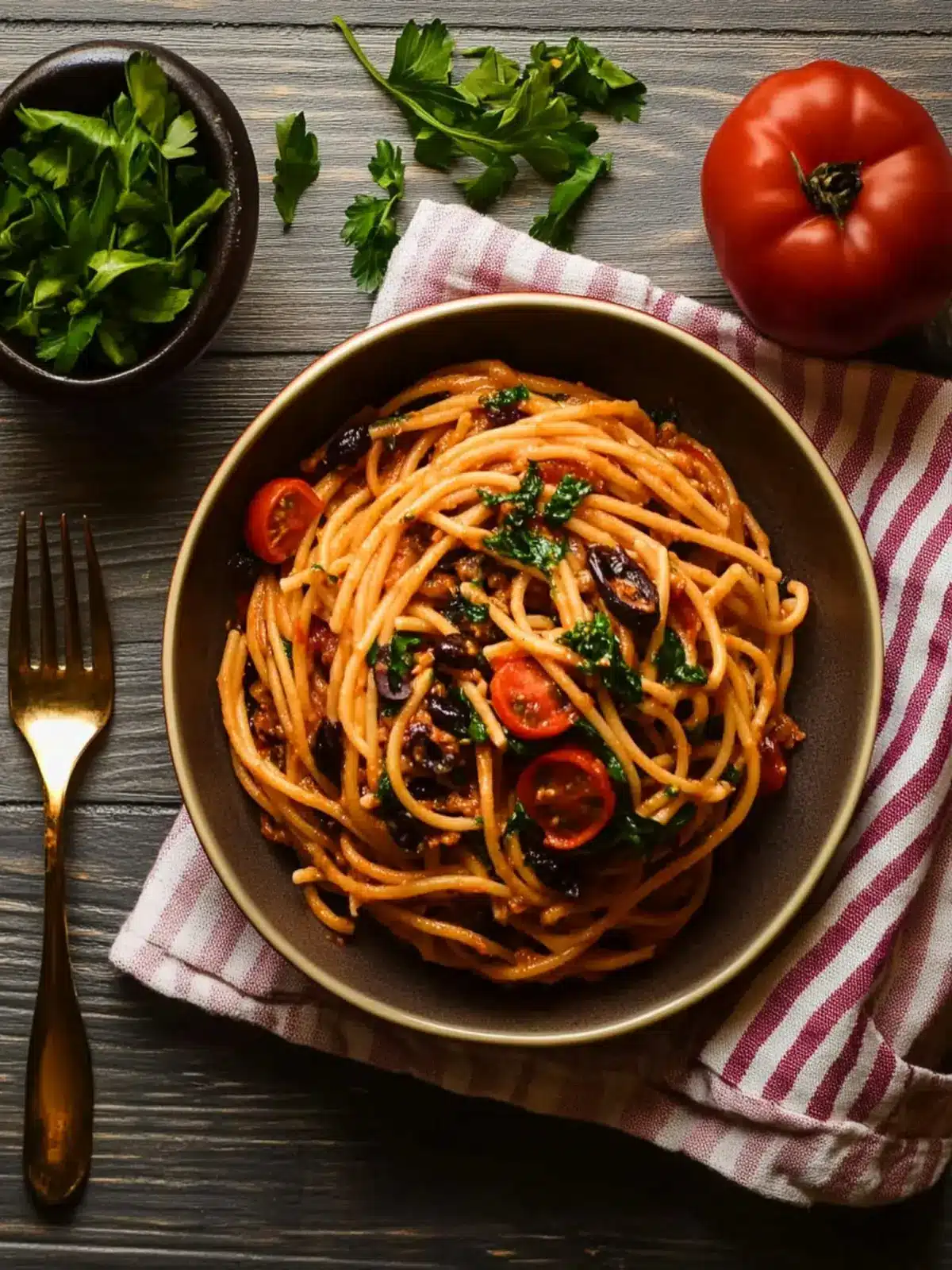 Vegan Pasta Puttanesca: Quick, Flavor-Packed Dinner Delight 2 Vegan Pasta Puttanesca