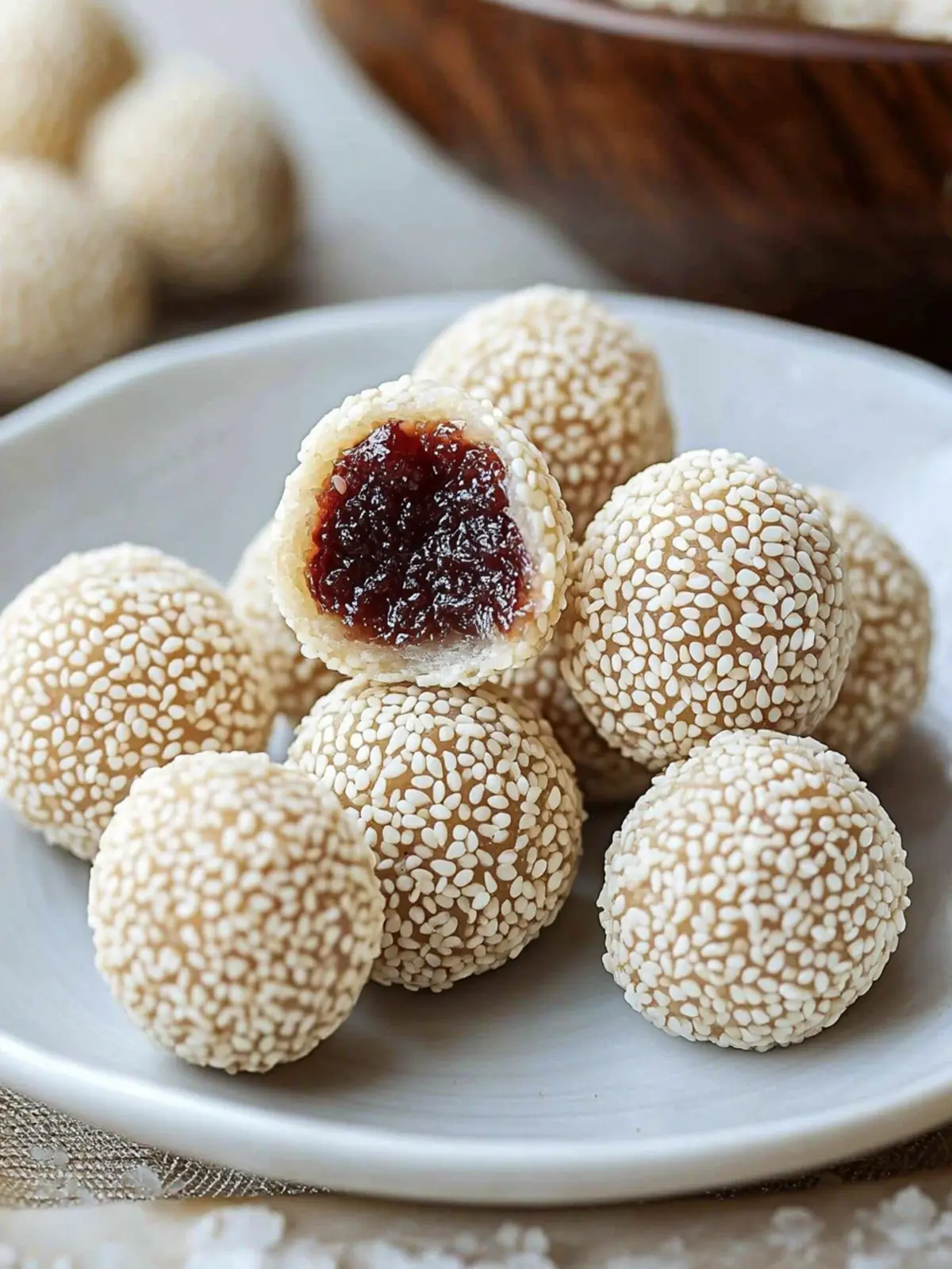 Golden Sesame Balls Filled with Sweet Bliss for Your Table 2 Golden Sesame Balls Filled