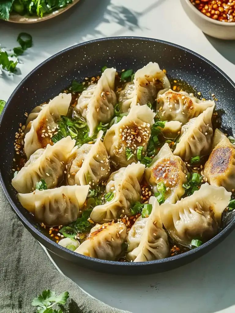 One Pan Dumpling Dinner