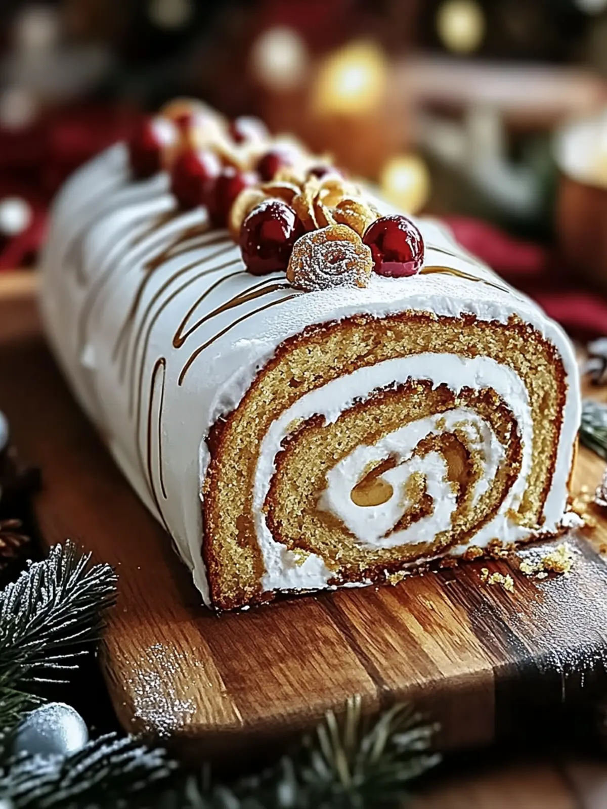 Festive Ginger Bread Yule Log Cake for Cozy Holiday Gatherings 2 Ginger Bread Yule Log Cake