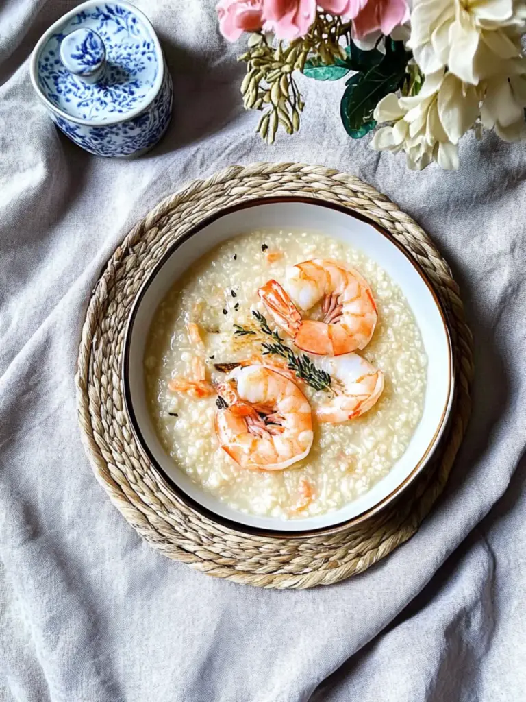 Chinese Seafood congee with shrimp/ prawn