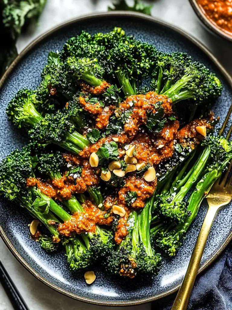 Charred Broccoli with Hazelnut Romesco