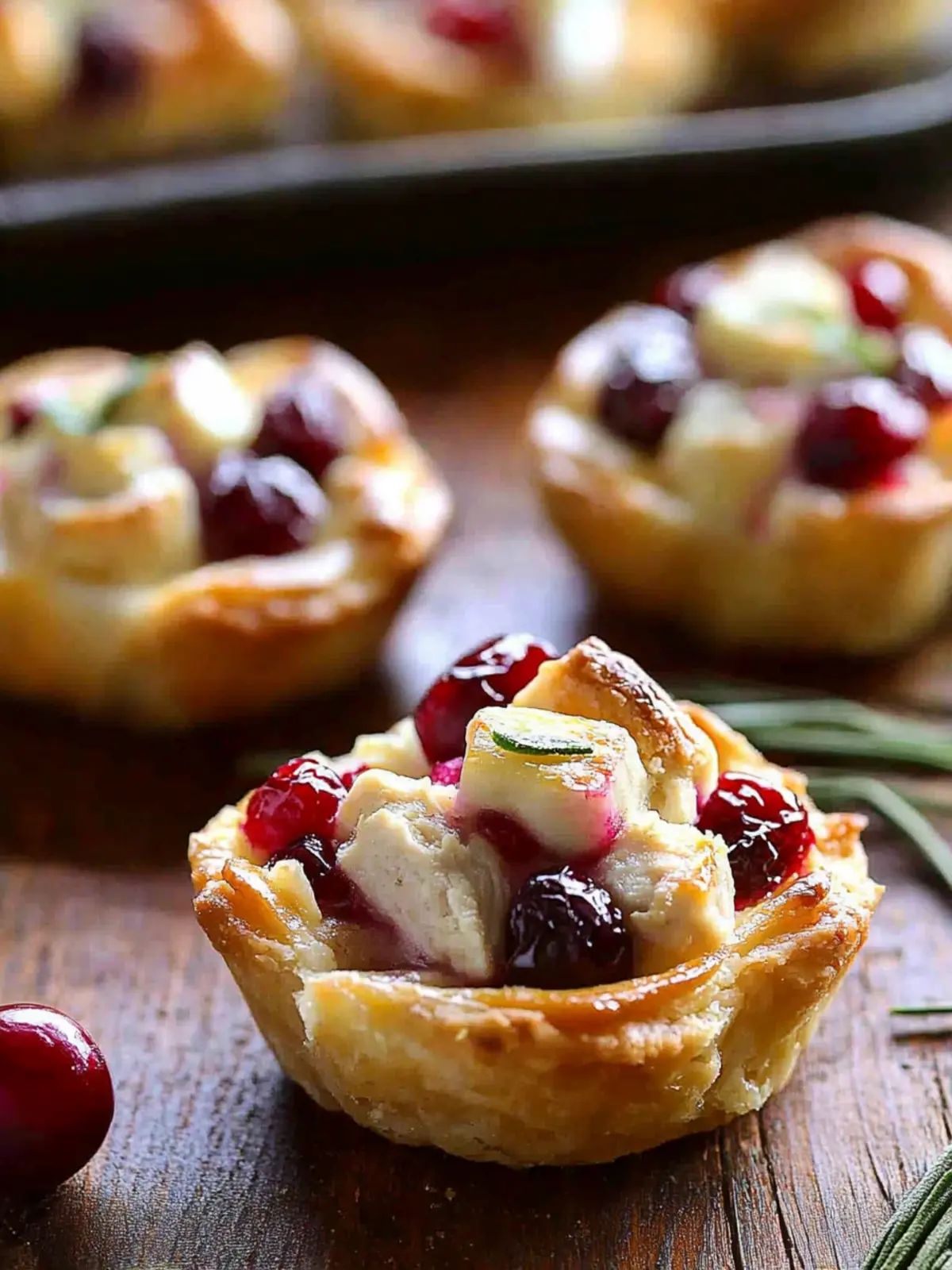 Chicken Cranberry Brie Tartlets
