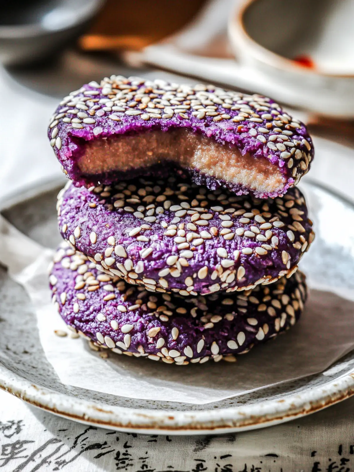 Crispy Purple Sweet Potato Cakes: A Healthy Delight 5 Purple Sweet Potato Cakes (紫薯餅)