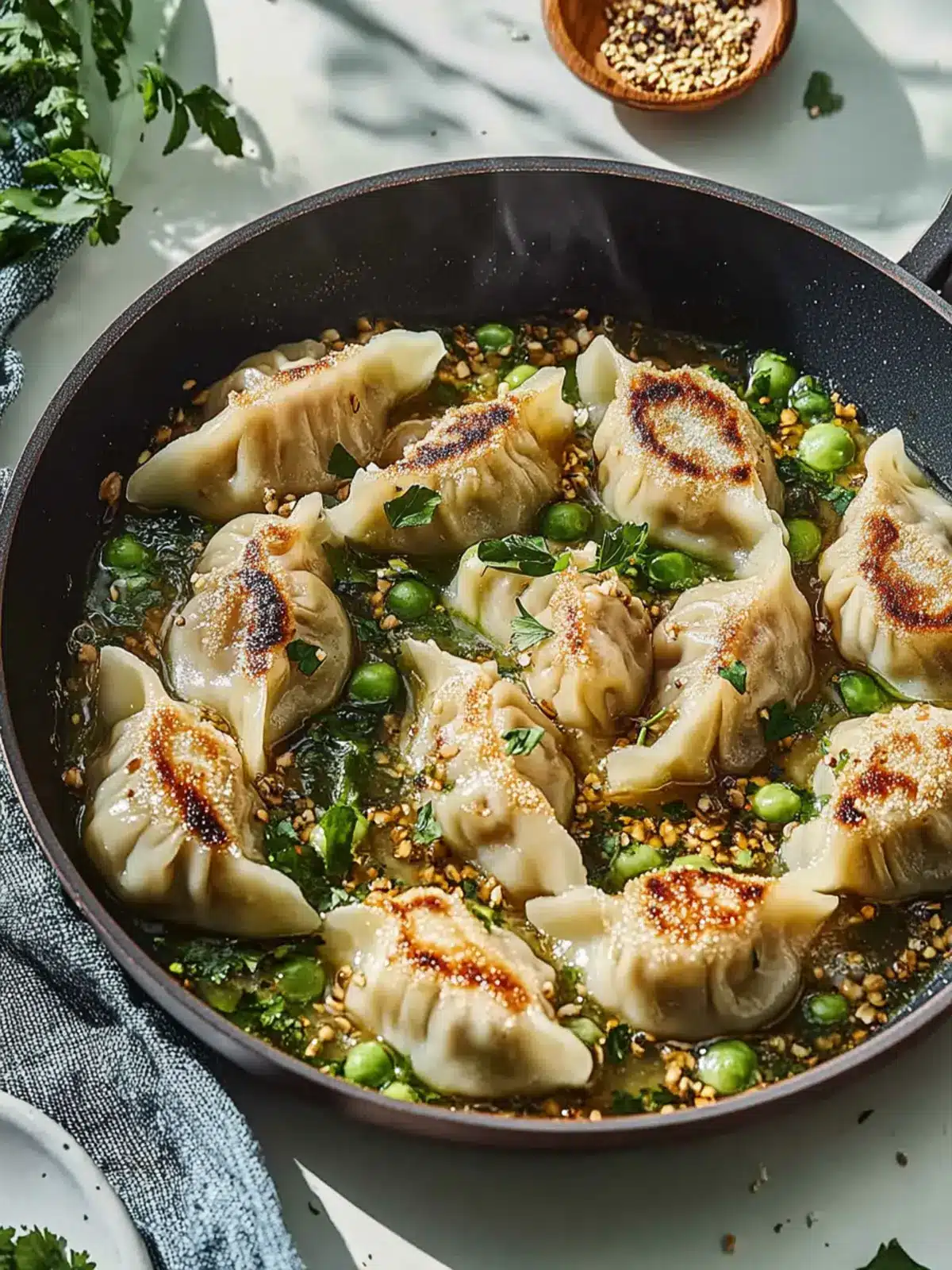 One Pan Dumpling Dinner: Quick, Flavor-Packed Veggie Delight 3 One Pan Dumpling Dinner