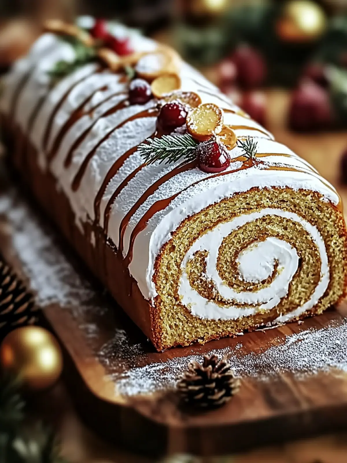 Festive Ginger Bread Yule Log Cake for Cozy Holiday Gatherings 4 Ginger Bread Yule Log Cake