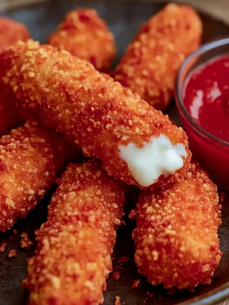 Hot Cheeto Mozzarella Sticks