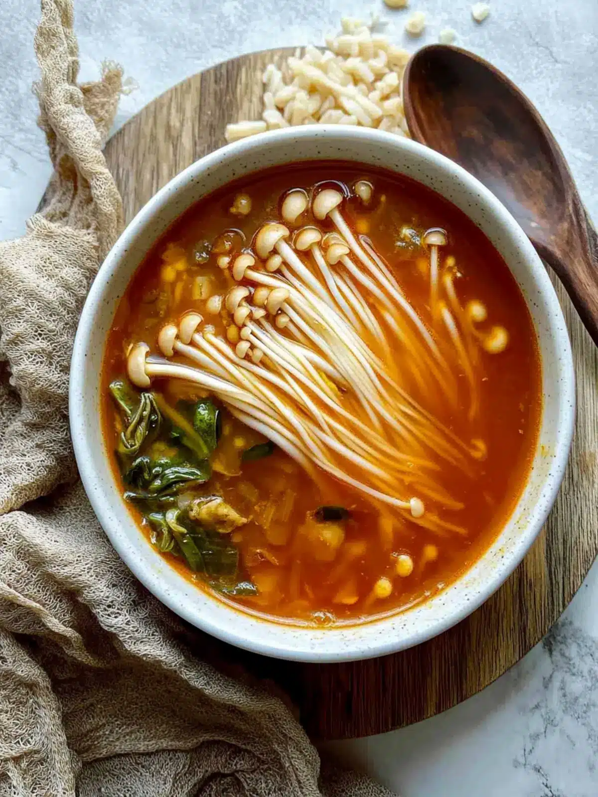 Savory Tomato Enoki Mushroom Soup for Cozy Evenings 4 Tomato Enoki Mushroom Soup