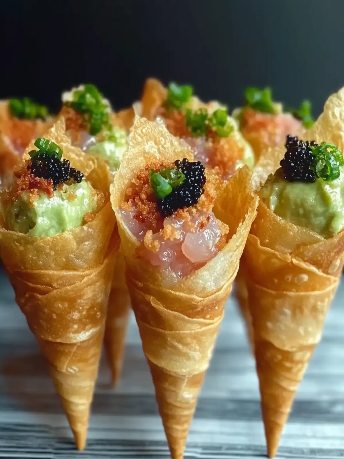 Sushi Wonton Cones