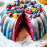Red White & Blue Marble Cake