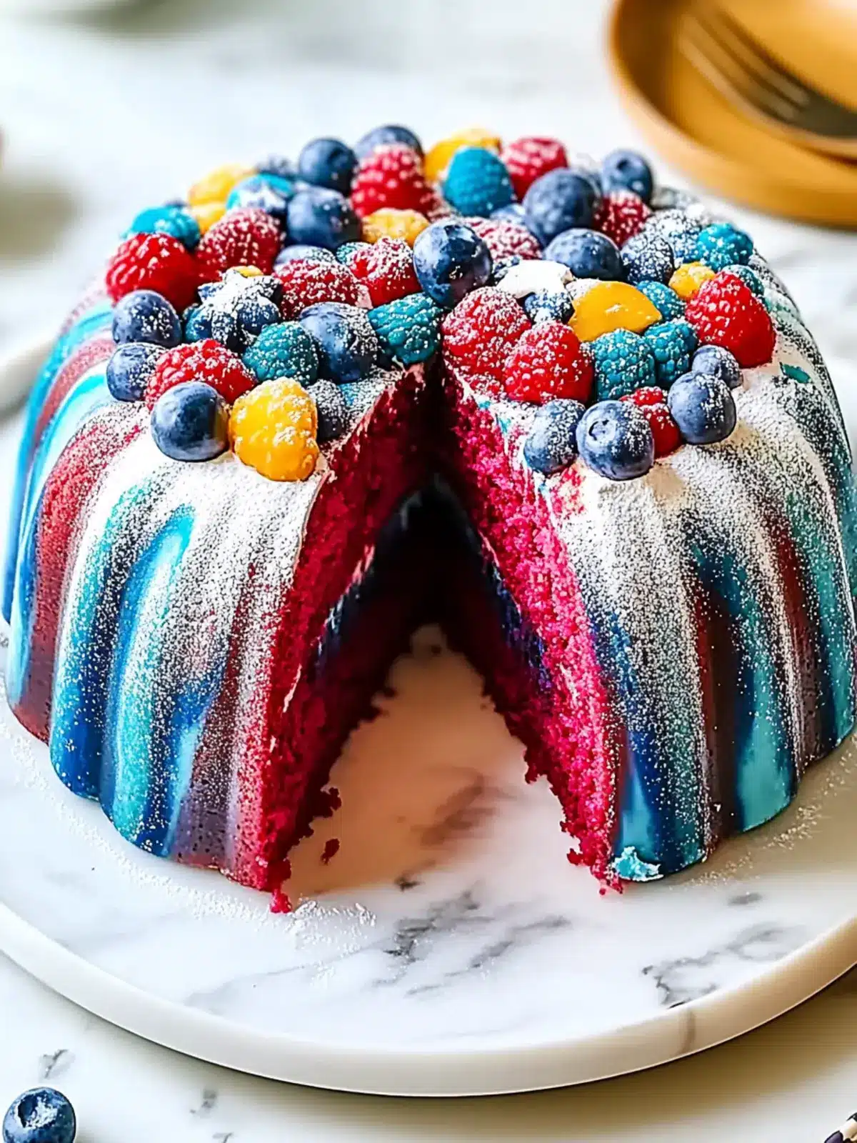 Red White & Blue Marble Cake