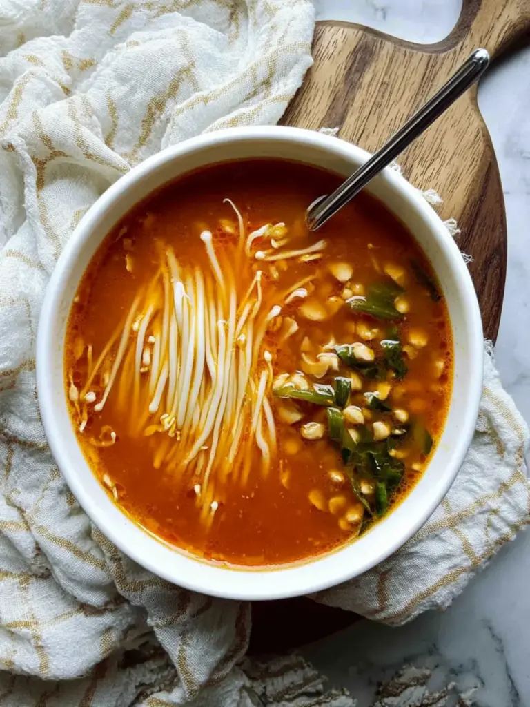 Tomato Enoki Mushroom Soup