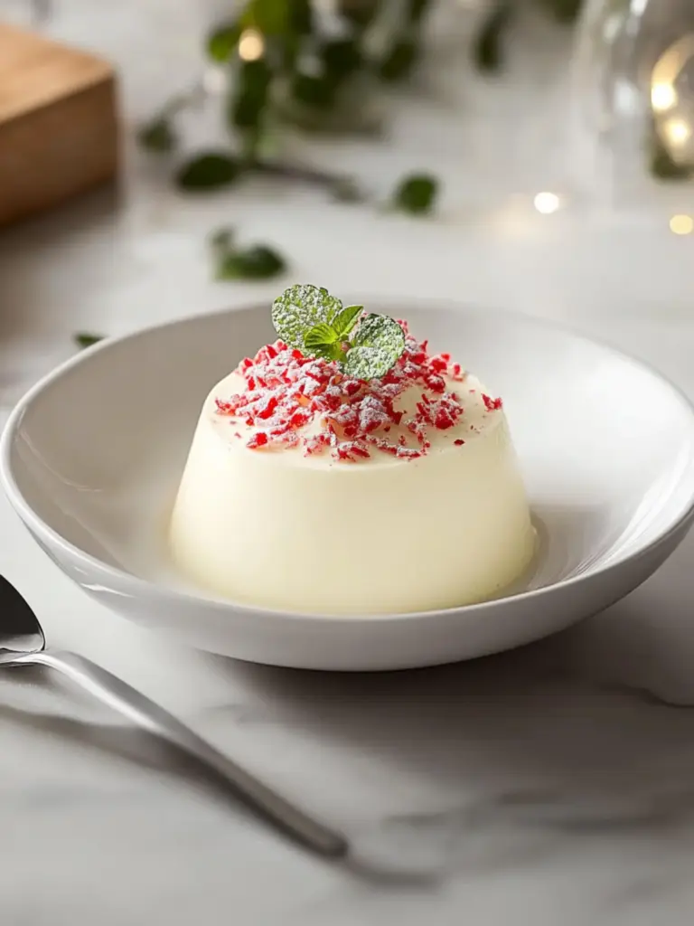 White Chocolate Peppermint Panna Cotta