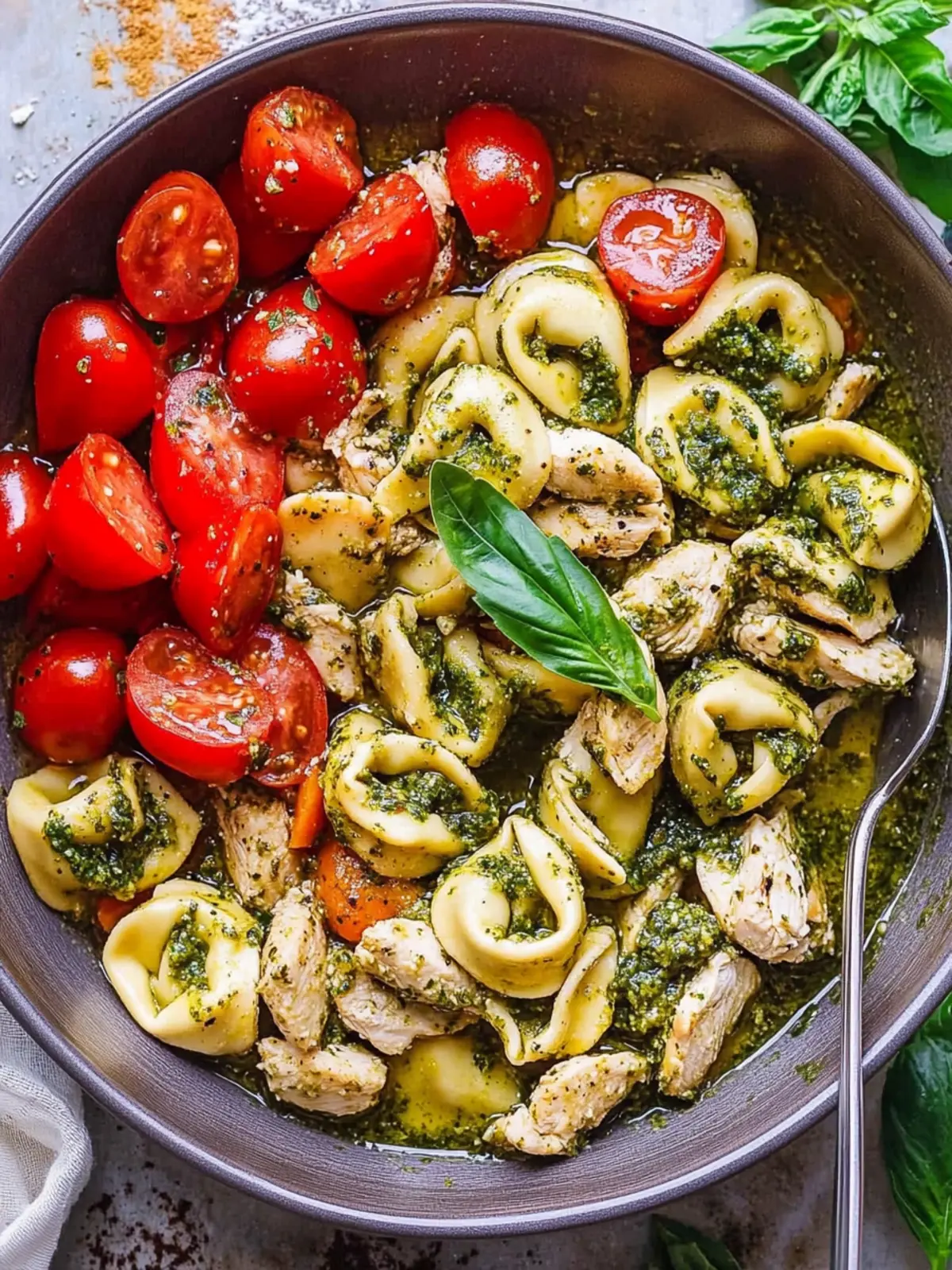 Pesto Chicken Tortellini: A Colorful Veggie Delight 3 Pesto Chicken Tortellini