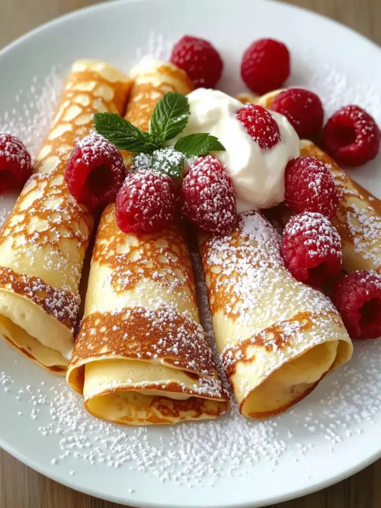 Raspberry Vanilla Cream Crepes