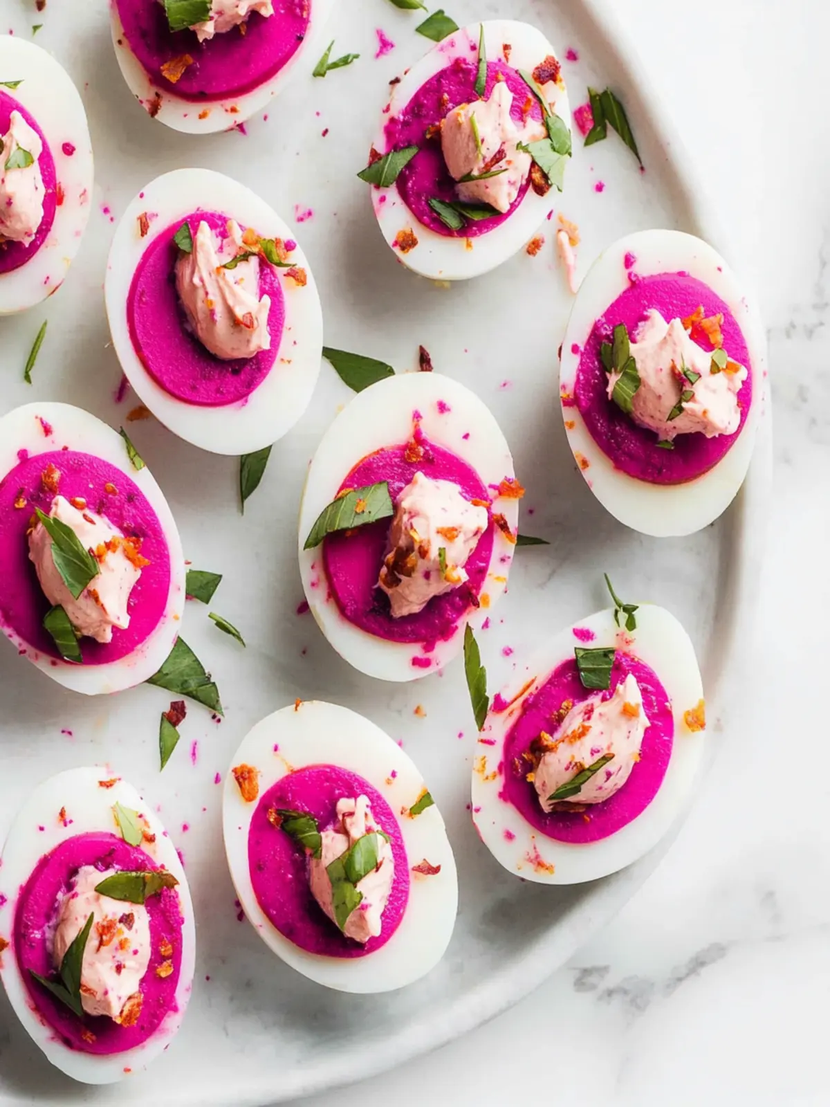 Beet Pickled Deviled Eggs for a Colorful Twist on Classic! 2 Beet Pickled Deviled Eggs