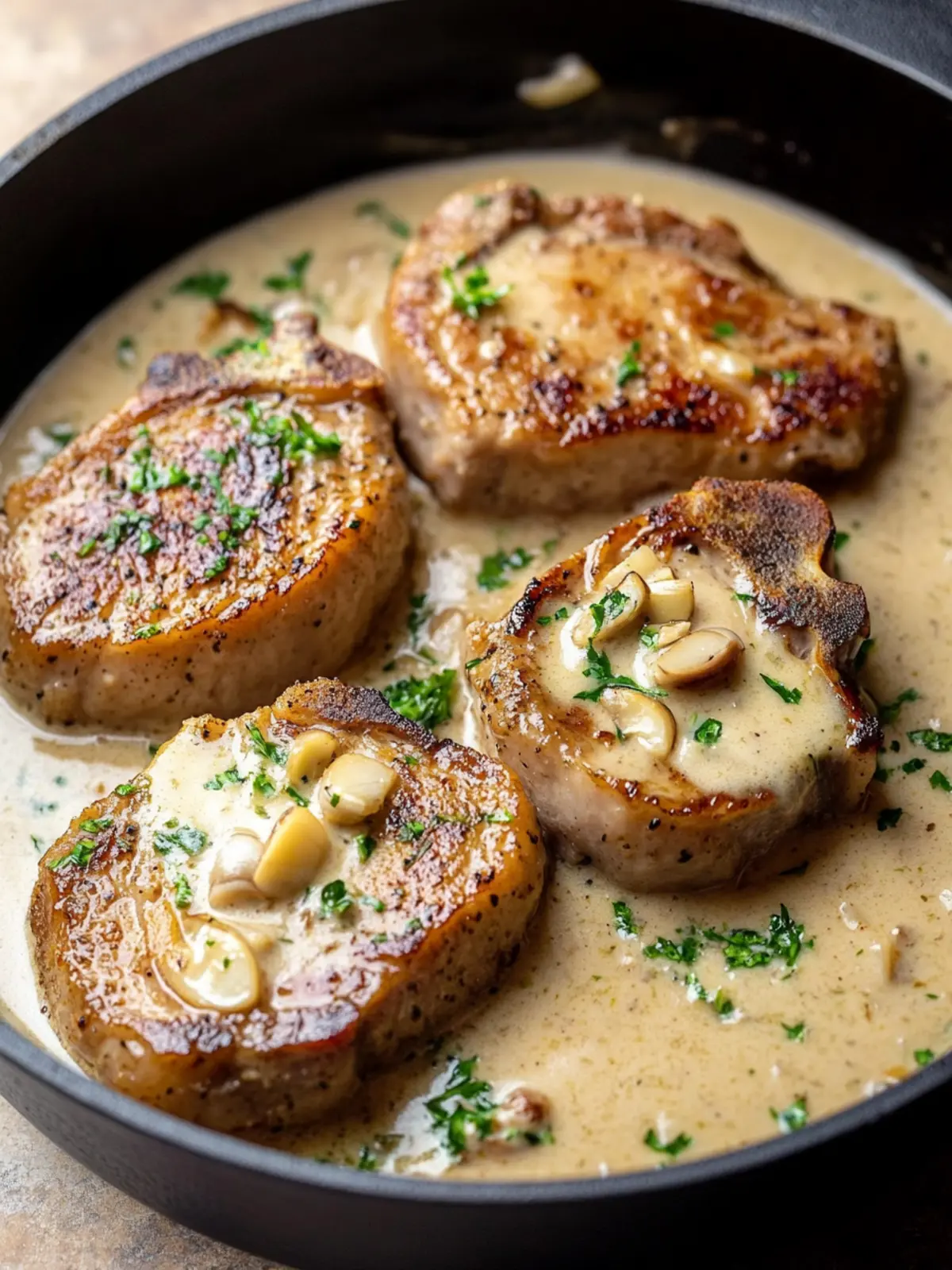 Creamy Garlic Pork Chops for a Cozy Weeknight Dinner 4 Creamy Garlic Pork Chops