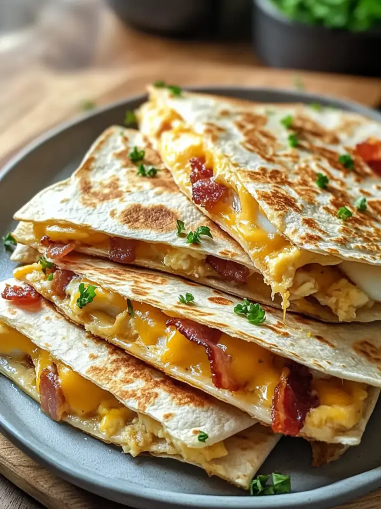 Bacon Egg Cheese Breakfast Quesadillas