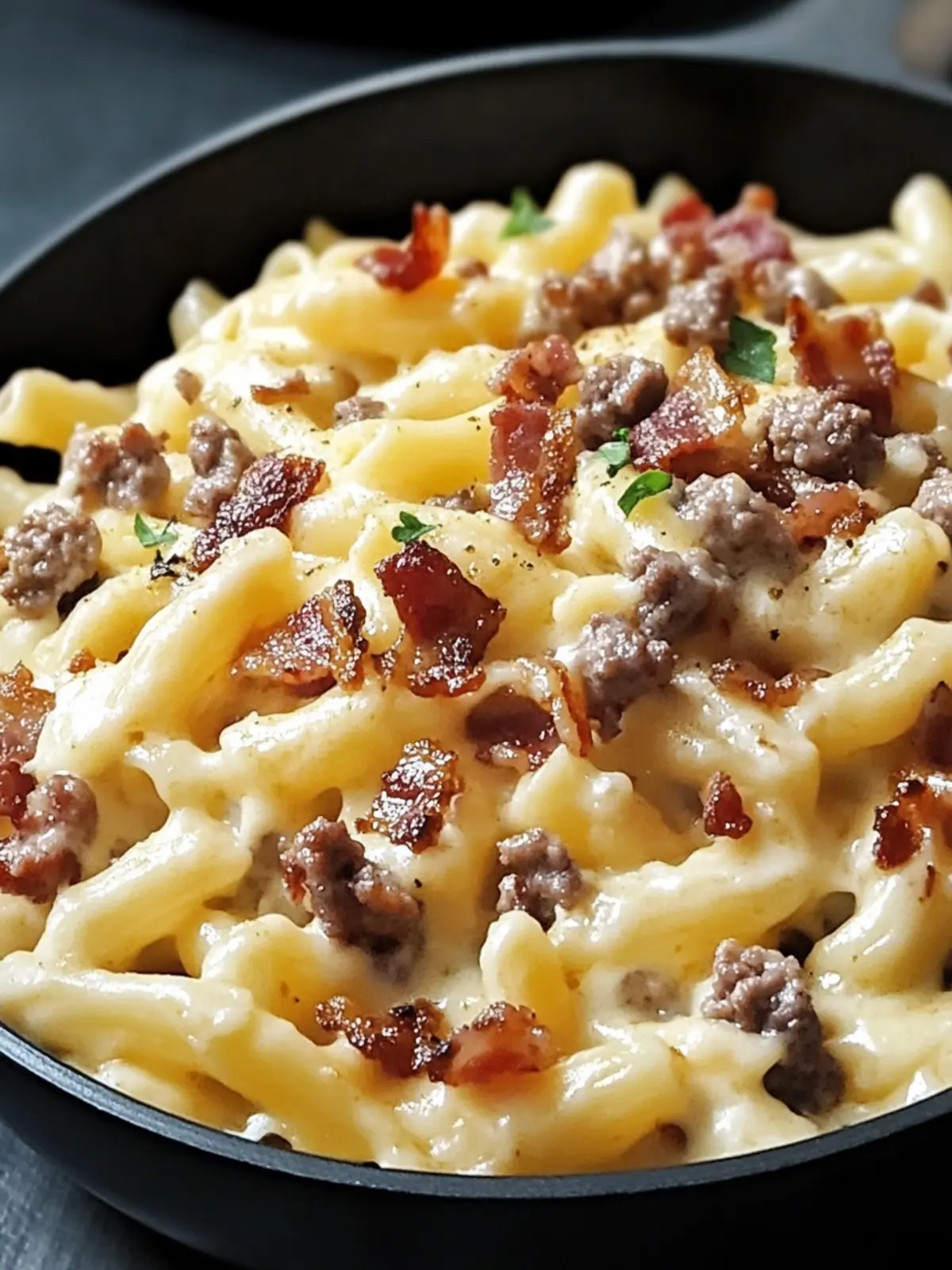 Loaded Bacon Cheeseburger Alfredo Pasta for Ultimate Comfort 5 Loaded Bacon Cheeseburger Alfredo Pasta