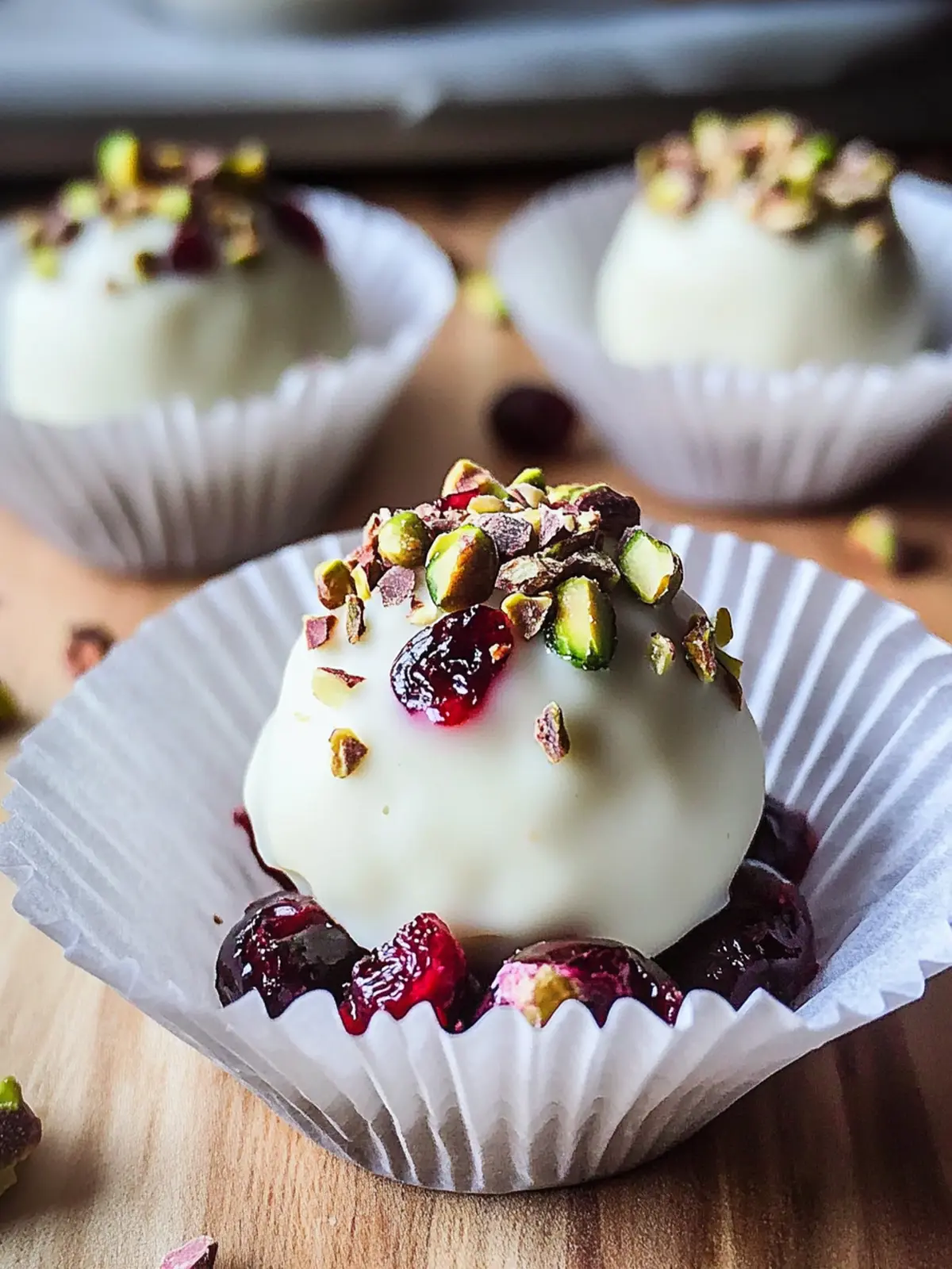 Cranberry Pistachio White Chocolate Truffles for Sweet Joy 2 Cranberry Pistachio White Chocolate Truffles