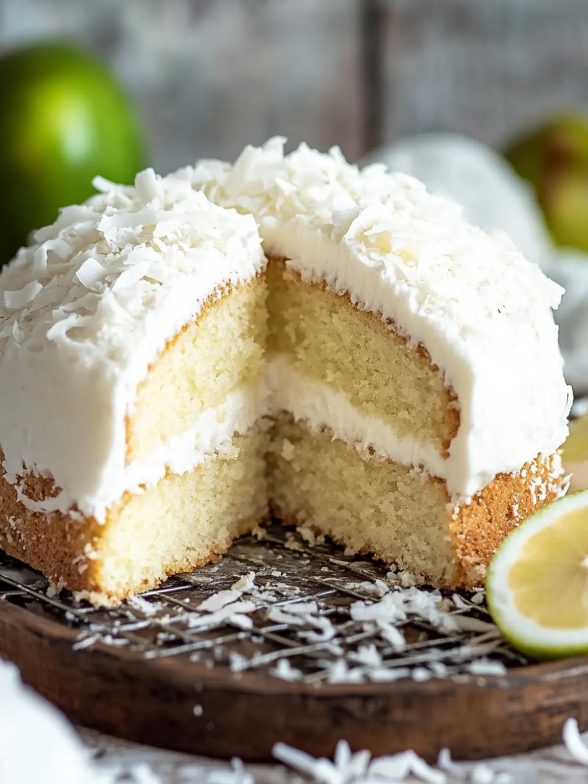 Vegan Coconut Cake with Lime Glaze – A Tropical Delight 3 Vegan Coconut Cake
