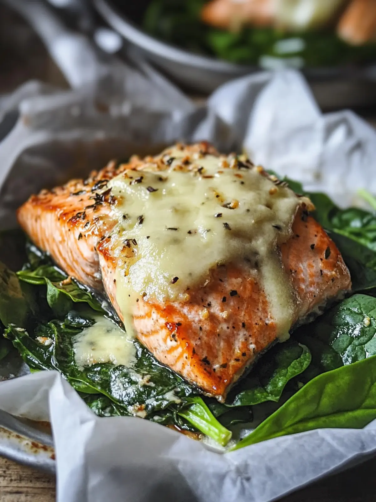 Baked Salmon with Spinach: A Heart-Healthy Delight for Dinner 4 Baked Salmon with Spinach