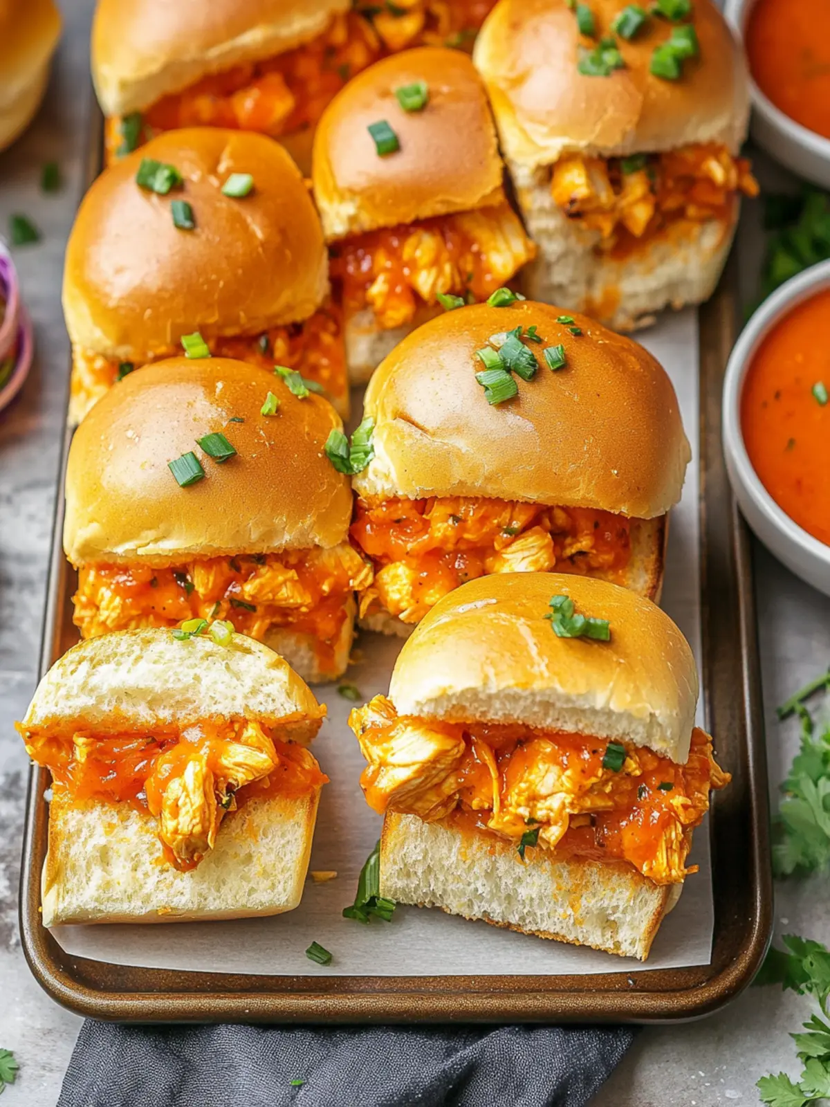 Savory Sheet Pan Buffalo Chicken Sliders for Easy Game Day Magic 2 Sheet Pan Buffalo Chicken Sliders