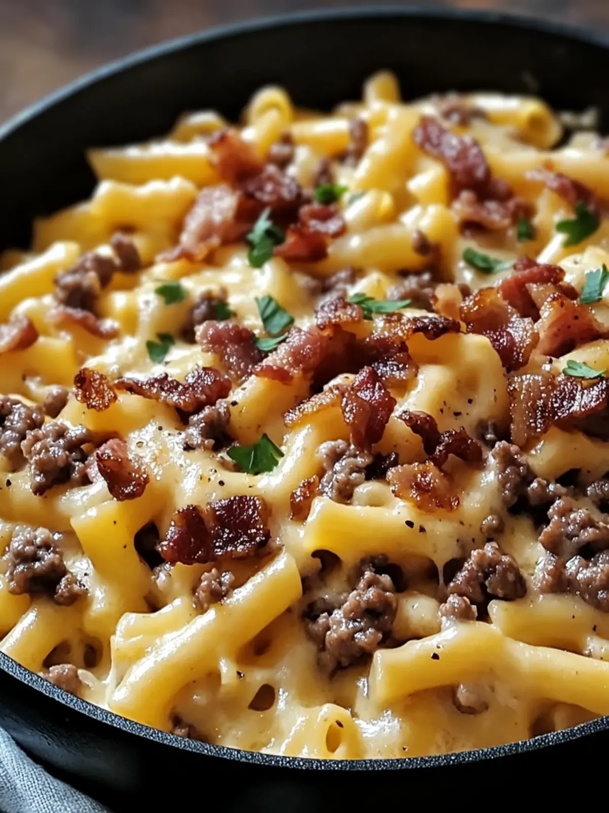 Loaded Bacon Cheeseburger Alfredo Pasta for Ultimate Comfort 2 Loaded Bacon Cheeseburger Alfredo Pasta