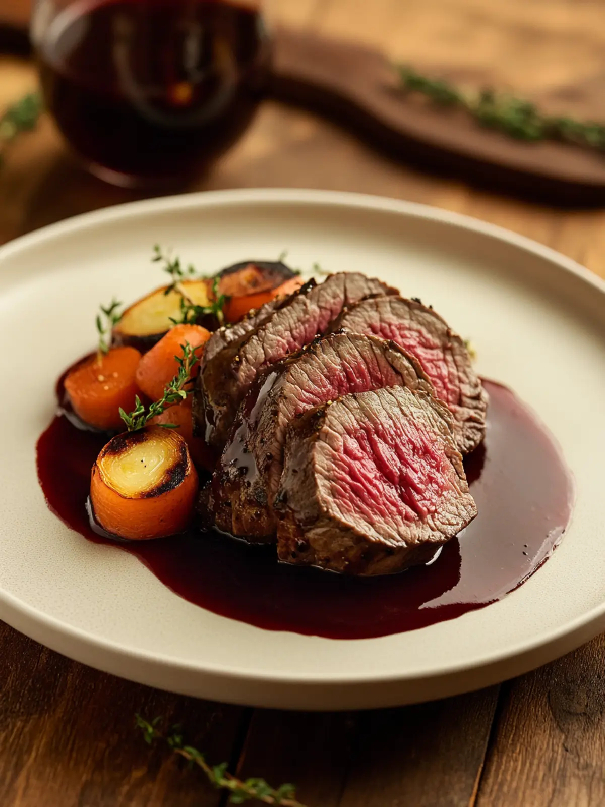 Beef Tenderloin with Red Wine Sauce