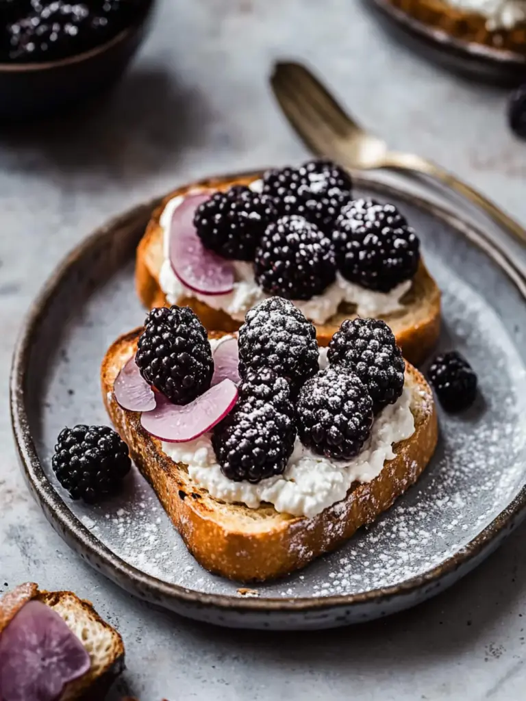 Sweet Ricotta Toast with Blackberries