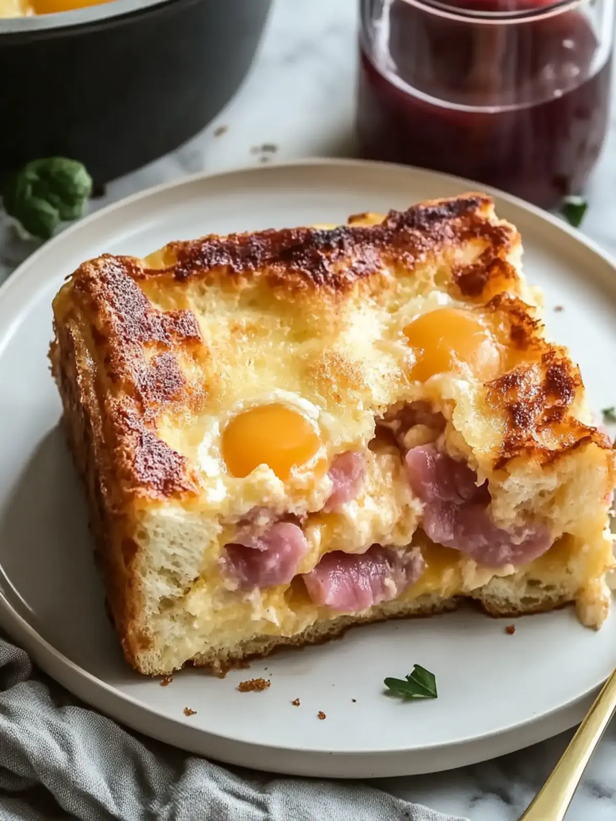 Delicious Monte Cristo Breakfast Casserole for Cozy Mornings 4 Monte Cristo Breakfast Casserole