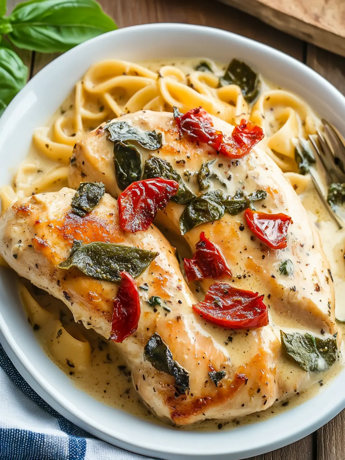 Creamy Garlic Tuscan Chicken That's Pure Comfort in a Bowl 4 Creamy Garlic Tuscan Chicken