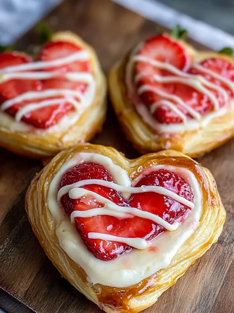 Strawberry Cream Cheese Heart Danishes