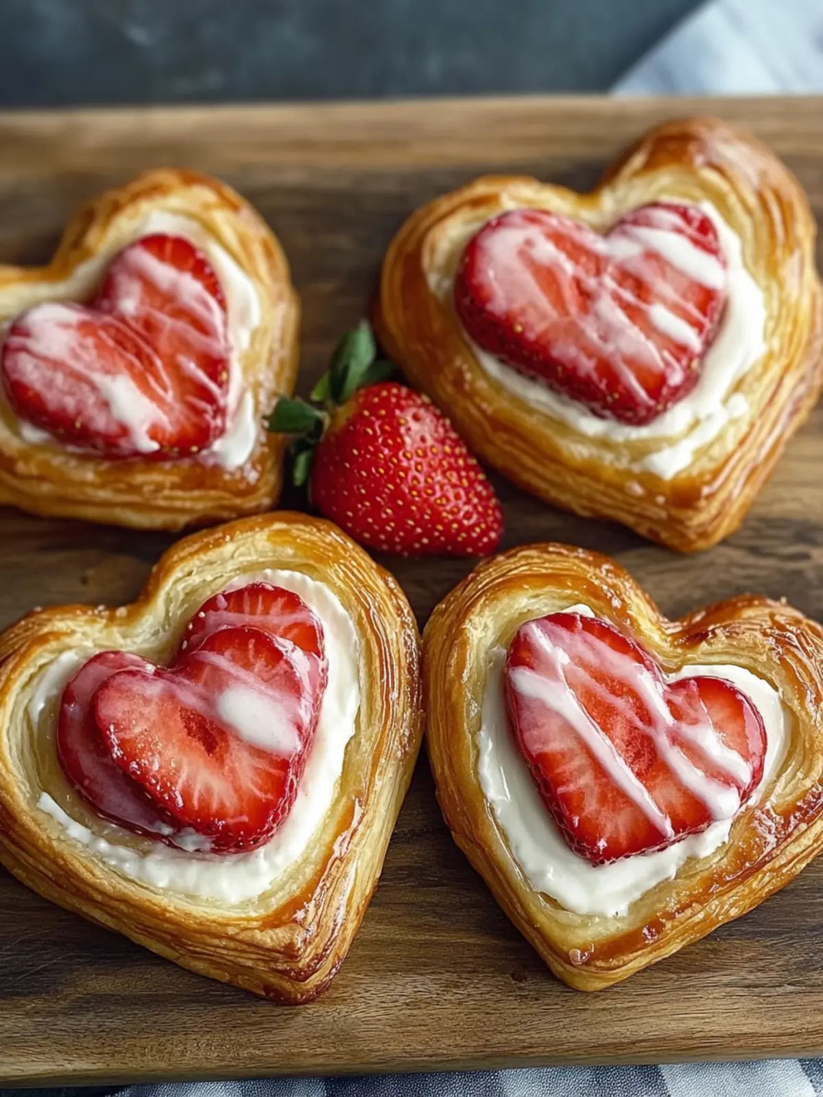 Irresistible Strawberry Cream Cheese Heart Danishes to Love 3 Strawberry Cream Cheese Heart Danishes