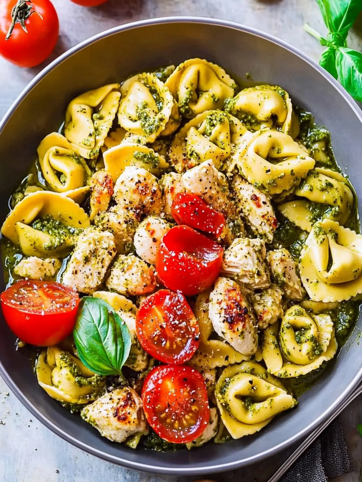 Pesto Chicken Tortellini: A Colorful Veggie Delight 4 Pesto Chicken Tortellini