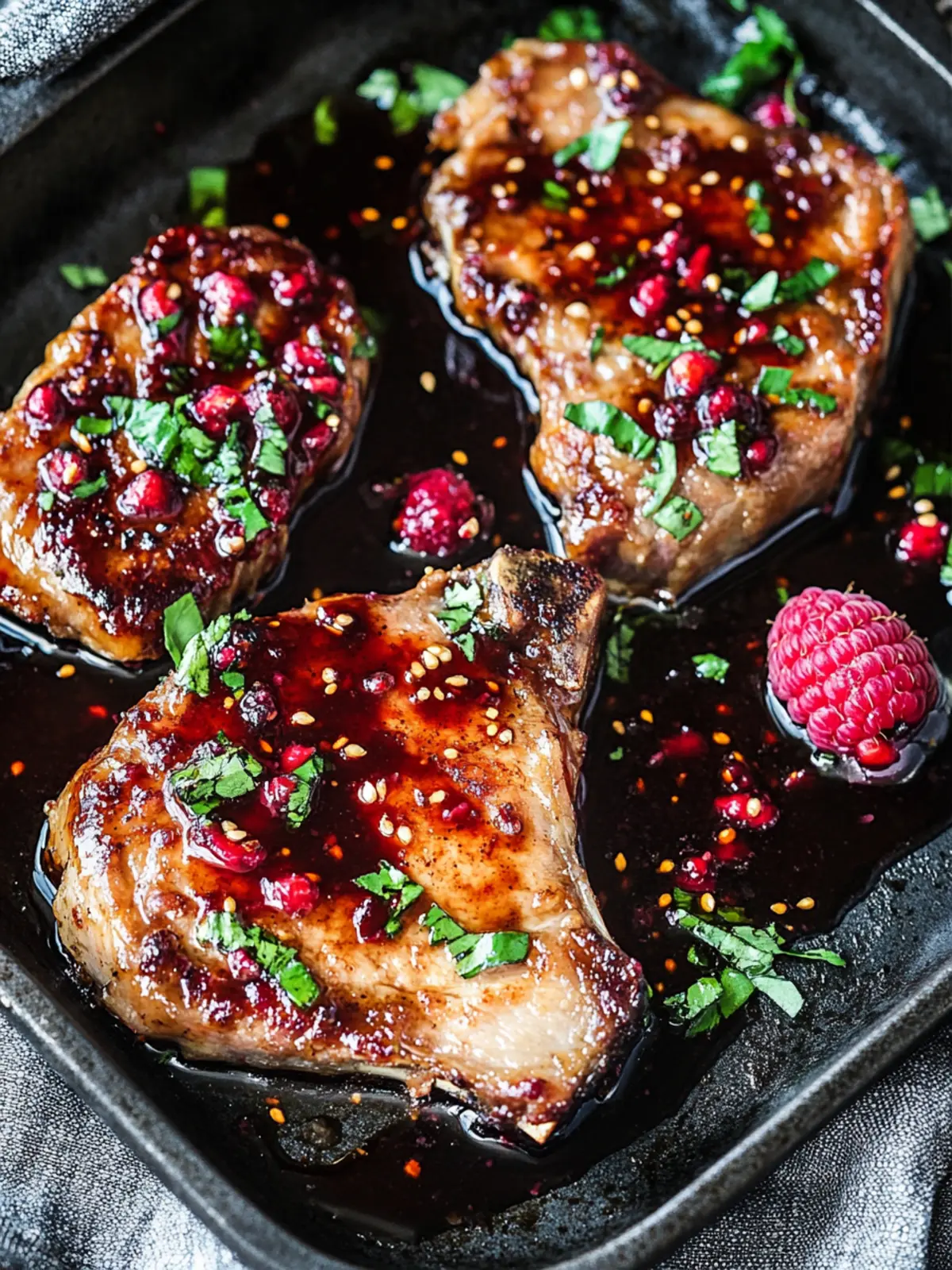 Irresistible Raspberry Balsamic Glazed Pork Chops in 30 Minutes 2 Raspberry Balsamic Glazed Pork Chops