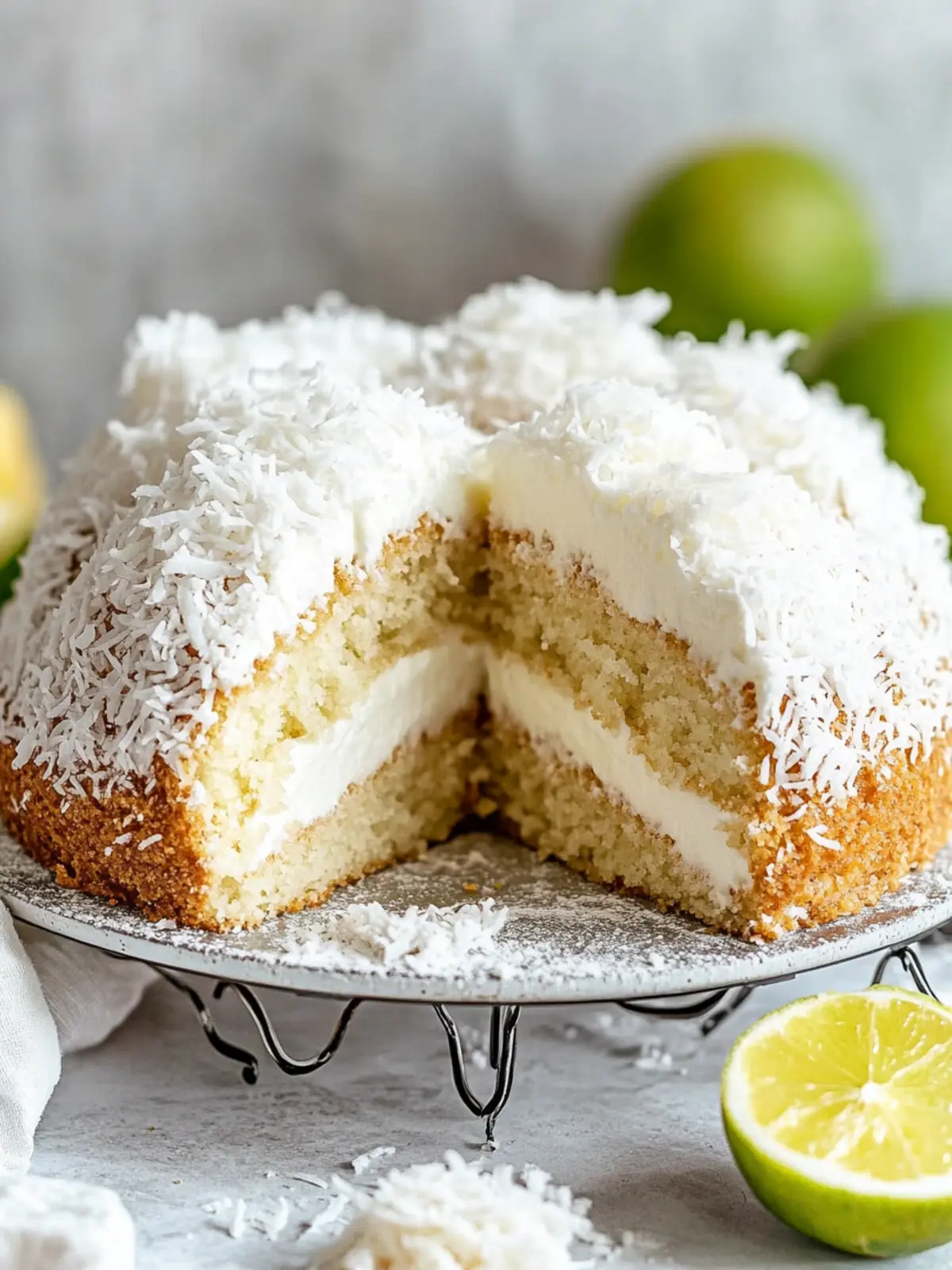 Vegan Coconut Cake with Lime Glaze – A Tropical Delight 2 Vegan Coconut Cake