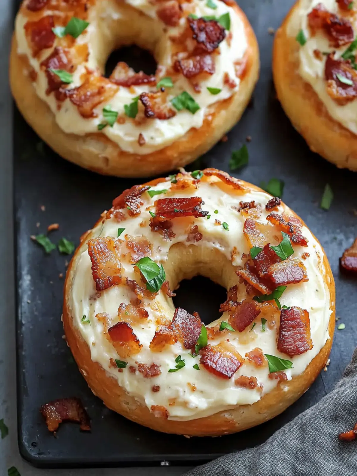 Bacon Cream Cheese Bagels