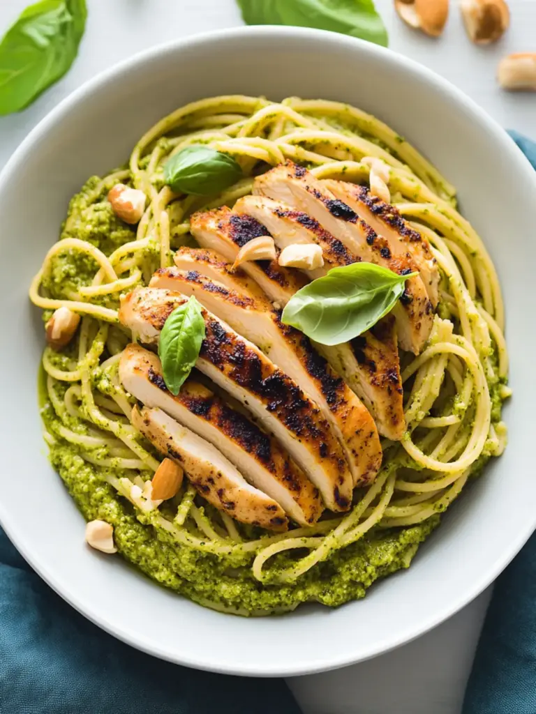 Pesto Pasta with Grilled Chicken