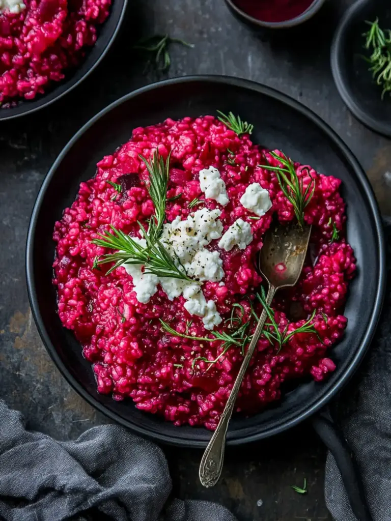 Beet Risotto with Goat Cheese