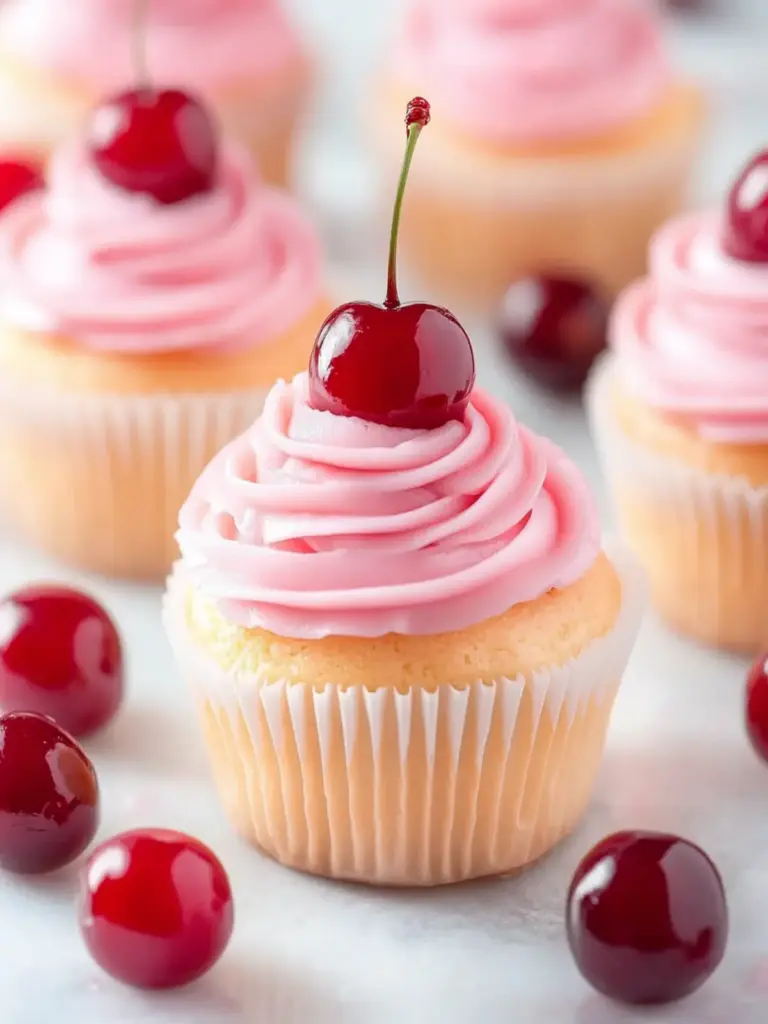 Maraschino Cherry Cupcakes