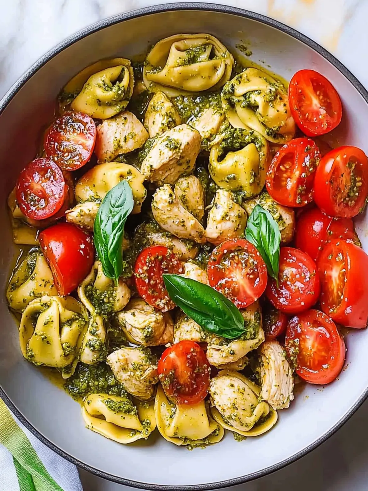 Pesto Chicken Tortellini: A Colorful Veggie Delight 2 Pesto Chicken Tortellini