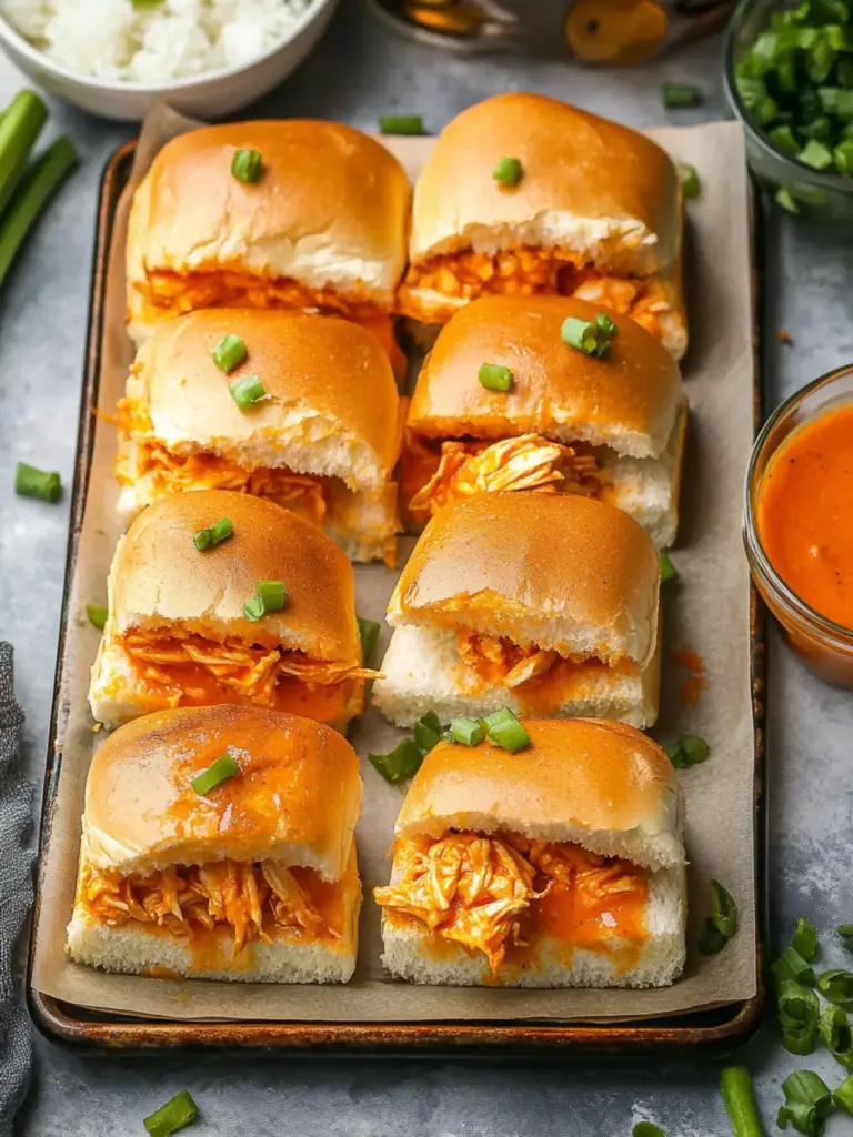 Sheet Pan Buffalo Chicken Sliders