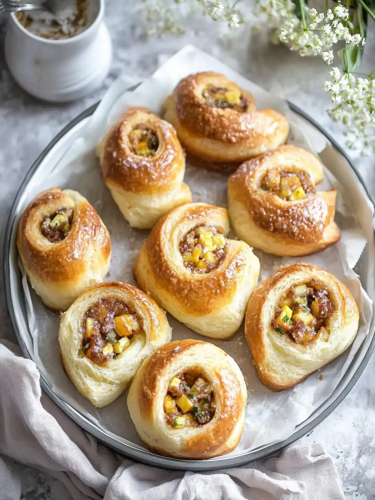 Hearty Breakfast Rolls Loaded with Sausage and Cheese Bliss 3 Breakfast Rolls
