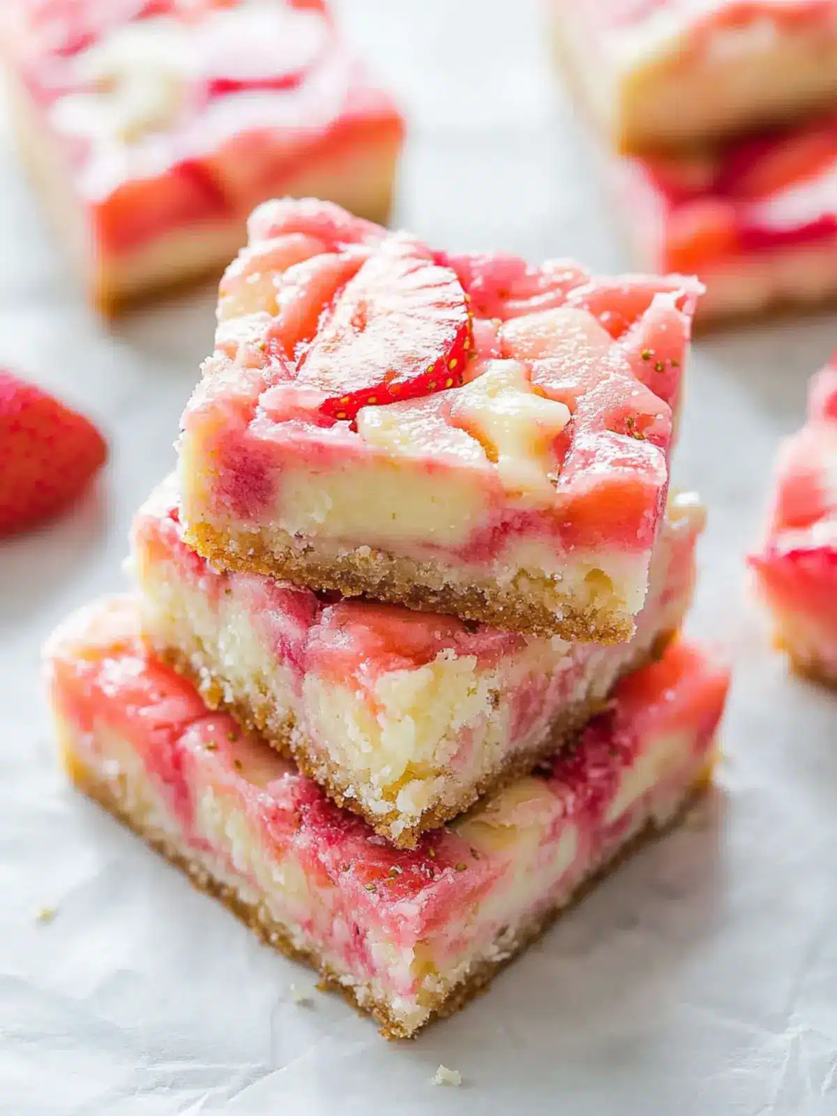 Strawberry White Chocolate Gooey Bars